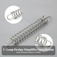 Stainless Steel Coil Spring Absorber Silver Finish Spring Shock Absorber Cylindrical Damping System Damper Looped Ends
