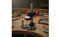 Aluminum Alloy Body Micro Engine Engraving Stand Laser-Etched Scale Precision Carving Tool Holder Brass Rack and Pinion Engraving Depth Control Stand Stable Support for Woodworkers