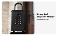 Waterproof Push-Button Key Lockbox Resettable Combination Wall-Mounted Push-Button Key Keeper Changeable Code Lock Box Weather Resistant for Property Managers, Realty Estate Agents, Outdoors, Outdoor, House Entrance, Garage
