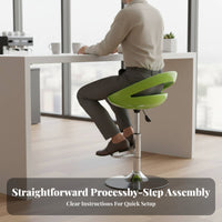Modern Design Adjustable Swivel Stool With Footrest Adjustable Swivel Seat Ergonomic Backrest Bar Chair Stable Base for Receptionists, Business Owners, Homeowners, Reception Desk, Cafe, Counter, Kitchen