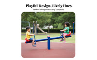 2-Person coil Teeter-Totter Double Seat Design Balancing seesaw Promotes Balance and Coordination Outdoor Play Equipment for Playground, recreational area, Lawn