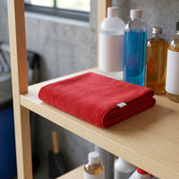 Red Microfibre Cloths and Microfibre Towel, Large Car Towel for Drying and Home Cleaning, High Absorbency 80/20 Polyester Blend