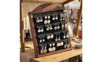 Arched Jewelry Frame Multi-Tier Wooden Jewelry Display Rack Wood Earring Rack Quick Access