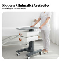 Beauty Salon Trolley Sturdy Metal Frame Beauty Salon Trolley Cart 360° Rotating Casters Rolling Spa Instrument Cart for Beauticians, Barber Shop, Home