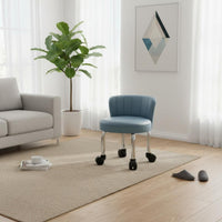Quiet Casters Low Caster Stool with Backrest 360-Degree Swivel Wheels Rolling Chair with Back Support Comfortable Cushion Household Furniture Ergonomic Design for Beauticians, Technicians, Living Room, Entryway, Beauty Salon, Workshop