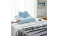 Multi-Functional Prone Sleeping Pillow Skin-Friendly Textile Stomach Sleeper Pillow Removable Washable Cover Ergonomic Memory Foam Support Anti-Slip Bottom for Lounging