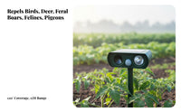Flashing Light Creature Scarer Wide Coverage Solar Powered Acoustic Solar Acoustic Creature Waterproof