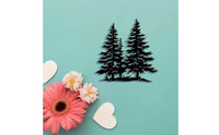 Metal Conifer Wall Hanging Tree Wall Rustic cabinInspired Metal Conifer Wall Hanging Tree Wall Decor Rustic for Living Room, Entryway