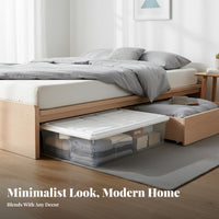 Under-Bed Rolling Drawer Large Capacity Under-Bed Rolling Bin double-sidedOpening Lid