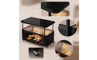 Mobile Rolling Side Table Compact Sofa Side Table with Shelves Space-Saving Furniture Portable for Reading Corner