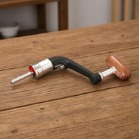 Foldable Fishing Reel Handle with Wooden Knob Interchangeable Reel Handle with Wood Grip Threaded Hardware Collapsible for Fishermen, Anglers