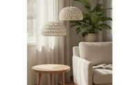 2 Pieces Woven Lampshade Cover Boho Open Lattice Lampshade Coastal Pendant Light Shade for Creative Hobbyists