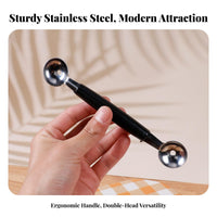 Fruit Sphere Er Easy to Clean Double-Headed Fruit Sphere Er Fruit Sphere Spoon Long-Lasting Stainless Steel Ice Cream Ladle