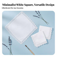 White Cotton Handkerchief Absorbent DIY Blank Handkerchief Soft for Crafters
