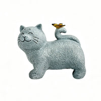 Cat-Themed Garden Statue Cat Figurine Cute Garden Ornament for Lawn