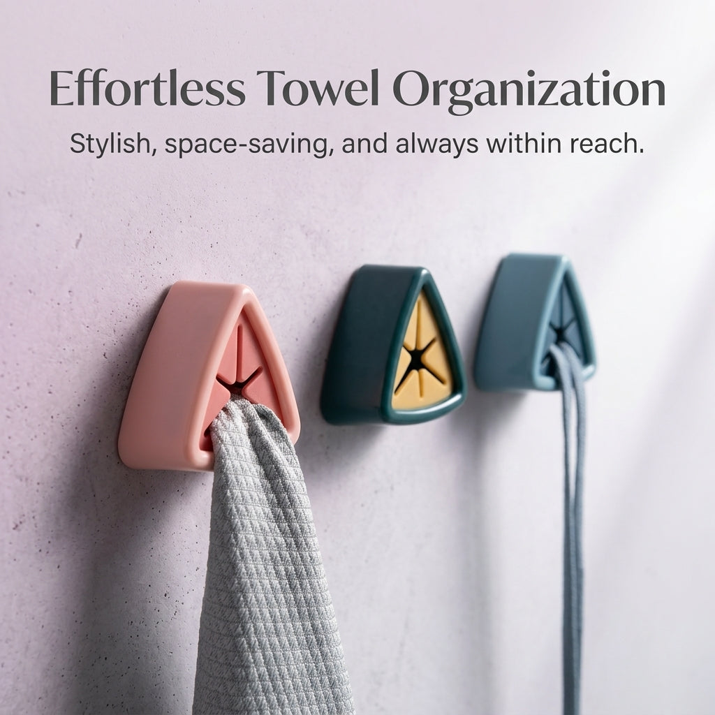 Sink and Bathroom Towel Hooks for Wall-Mounted Use, No-Drill Kitchen Holder and Tea Hanger for Countertop