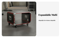 Portable Rackmount Cabinet sturdyDuty Construction Rolling Amplifier Cabinet Reinforced Corners Audio Gear Rack for Turntablists