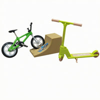 Alloy Mini Finger Bike Spoked Wheels Miniature Cycle Toy Scene Base Metal Cycle Toy Folding