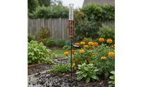 Clear Tube Solar Rain Gauge Printed Markings Metal Rain Gauge Stake for Lawn Decoration