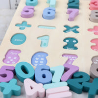 Educational Wooden Number Puzzle Early Learning Number Puzzle Chunky Math Board Solid Wood for Preschoolers, Toddlers, Homeschool, Classroom
