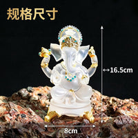 Southeast Asian Zen Style Ganesha Resin Figurine for Home Decor