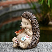 Solar Hedgehog Statue Outdoor Decoration Hedgehog Solar Light for Yard, Lawn