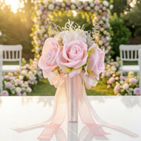 Bridal Bouquet Lightweight Wedding Bouquet Artificial Flowers for Brides, Bridesmaids