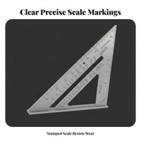 Carpentry Triangle Ruler High Precision Efficient Angle Square Multi-Functional Aluminum Alloy Try Square for Carpenters, Builders, Framing, Roofing