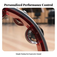 Educational Tunable Tambourine Compact Size Headed Tambourine Crisp Sound Percussion Instrument Even Burrsmooth Finish for Music Beginners, Musicians, Classroom Setting, Performance, Dance Class, Party