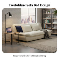 Pull-Extendable Loveseat Bed Space-Saving Armless Sleeper Loveseat Easy Conversion Transformable Couch for Apartment Dwellers, Hosts, Small Areas