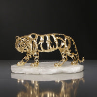 Tiger Figurine Ornament Openwork Collectible Art Gift Sculptural Desk Decor for Desktop
