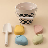 Matte Finish Silicone Beach Toy Set Raised Details Sand Pail and Shovel Set Molded Silicone Beach Toys Easy to Clean for Children, Water Play