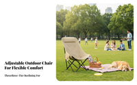 Detachable Leg Rest Adjustable Moon Seat with Footrest Includes Carrying Bag Reclining Camp Chair with Footrest Breathable textile Folding Lounger sturdyDuty for Beachand travelersers, Families, Camping, Fishing, outdoor meal, outdoor meals