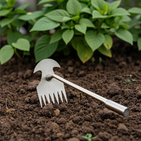 Weeding Rake Rust-Resistant Unwanted Plant Rake Unwanted Plant Pulling Tool Heavy-Duty Hand Weeder Portable for Gardeners