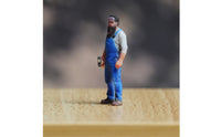 3D Printed 1/64 Scale Worker Figure Highly Detailed Miniature Handyman with Hammer Hand Painted Miniature Scene Accessory Resin Material for Hobbyists