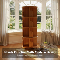 360-Degree Rotation Revolving Tower Shelf Floor-Standing rotating Book Tower Space-Saving Design book storage unit Large Capacity for Students, Apartment Dwellers, Parents, Small Spaces, Study Room, Bedroom, Home Office
