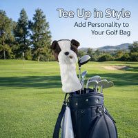 Dog Golf Club Head Covers, Cartoon Funny Cocker Spaniel Dog Golf Club Head Covers for Driver, Novelty Dog Golf Accessory