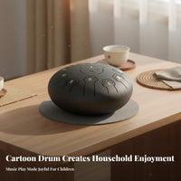 Pure Tone Bear-Themed Melody Drum Precisely Tuned Percussion Instrument Melodious Sound Handpan Easy to Learn for Mindfulness Practice Practitioners, Beginners, Music Lovers, Meditation, Home, Outdoor, Concert