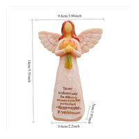 Engraved Retirement Message Resin Angel Statue Tabletop Angel Figurine Detailed Design Home Decor Gift Idea