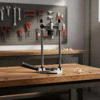 Precision Drill Stand with Guide Columns Straight Drill Press Stand Metal Vertical Drilling Guide Versatile for Workshop
