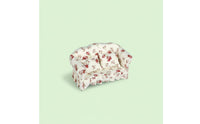 1:12 Scale Floral Loveseat Includes 2 Pillows Dollhouse Two-Seater Sofa Handmade Small Floral Pattern Sofa for Collectors, Hobbyists