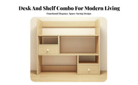Desk Hutch Space-Saving Countertop shelving unit with Drawer Easy Assembly for Adults
