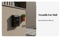 Wall-Mounted Locking Mailbox Weather-Resistant Wall-Mounted Metal Mailbox Secure Outdoor Post Box Sturdy Construction