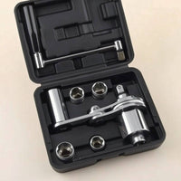 Wheel Wrench with Socket Adapters Labor-Saving Lug Wrench Nut Remover with Storage Case Extended Tire Changing Tool for Vehicle Owners, Garage