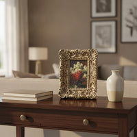 Vintage Picture Frame Antique Gold Ornate Photo Frame Elegant for Mantel