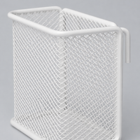 Metal Mesh Pen Holder, Hanging Square Desk Tidy, Pen Pot for Office Workers & Students, Stationery Organiser