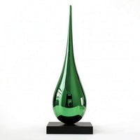 Teardrop Sculpture Modern Sculpture with Marble Base Sleek Abstract Statue for Entryway