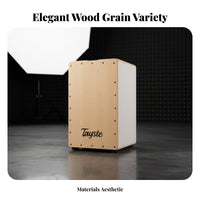 Beginner Friendly Cajon Sittable Design Cajon Drum Hand Played Percussion Instrument Natural Wood Grain for Beginners, Percussionists, Musicians, Home Practice, Live Performance, Acoustic Sessions, Music Studio