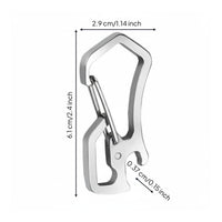 Stainless Steel Carabiner Keychain Multifunction Carabiner Clip Compact Key Holder Multitool for Hikers, Hiking