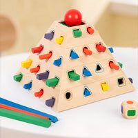 Wooden 3-in-1 Stick Pulling Game Color Recognition Educational Toy